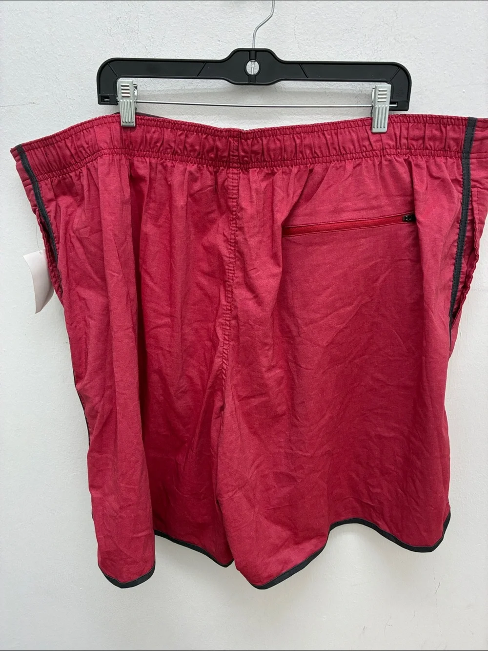 Men's Red Swim Trunks with Drawcord